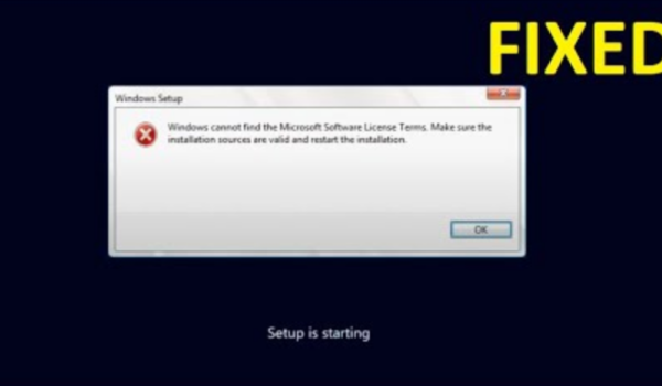 Windows Can’t Find the Microsoft Software License Terms