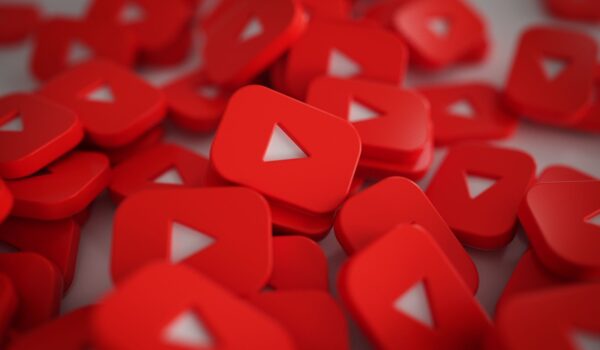 a pile of red YouTube button logos