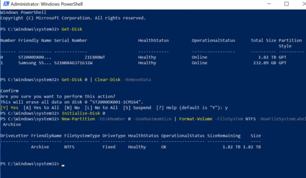 Managing Disks with Windows PowerShell